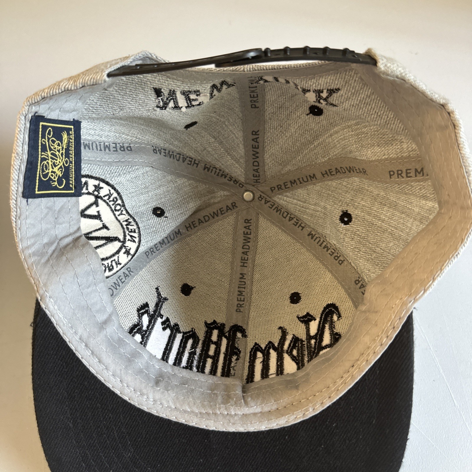 New York NY Grey Black Snapback Baseball Cap Kipa Premium Headware Adjustable