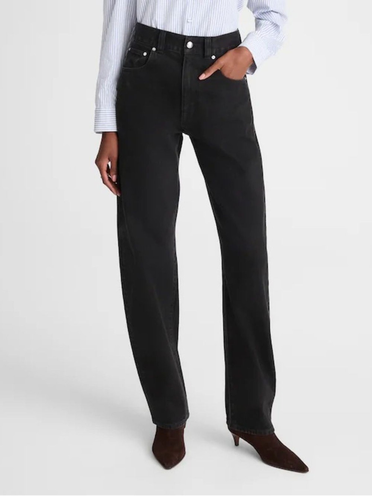 Madewell women’s The Balloon Jean rigid denim barrel leg black NW241 Size 23 NWT