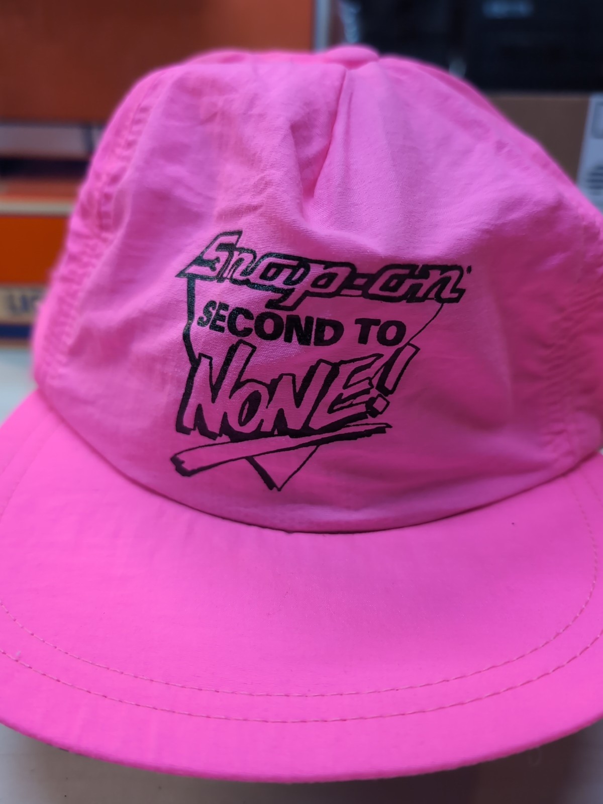Nos Vintage Snap On Tools Neon Pink USA 80s 90s Hat Nylon Car Second To None