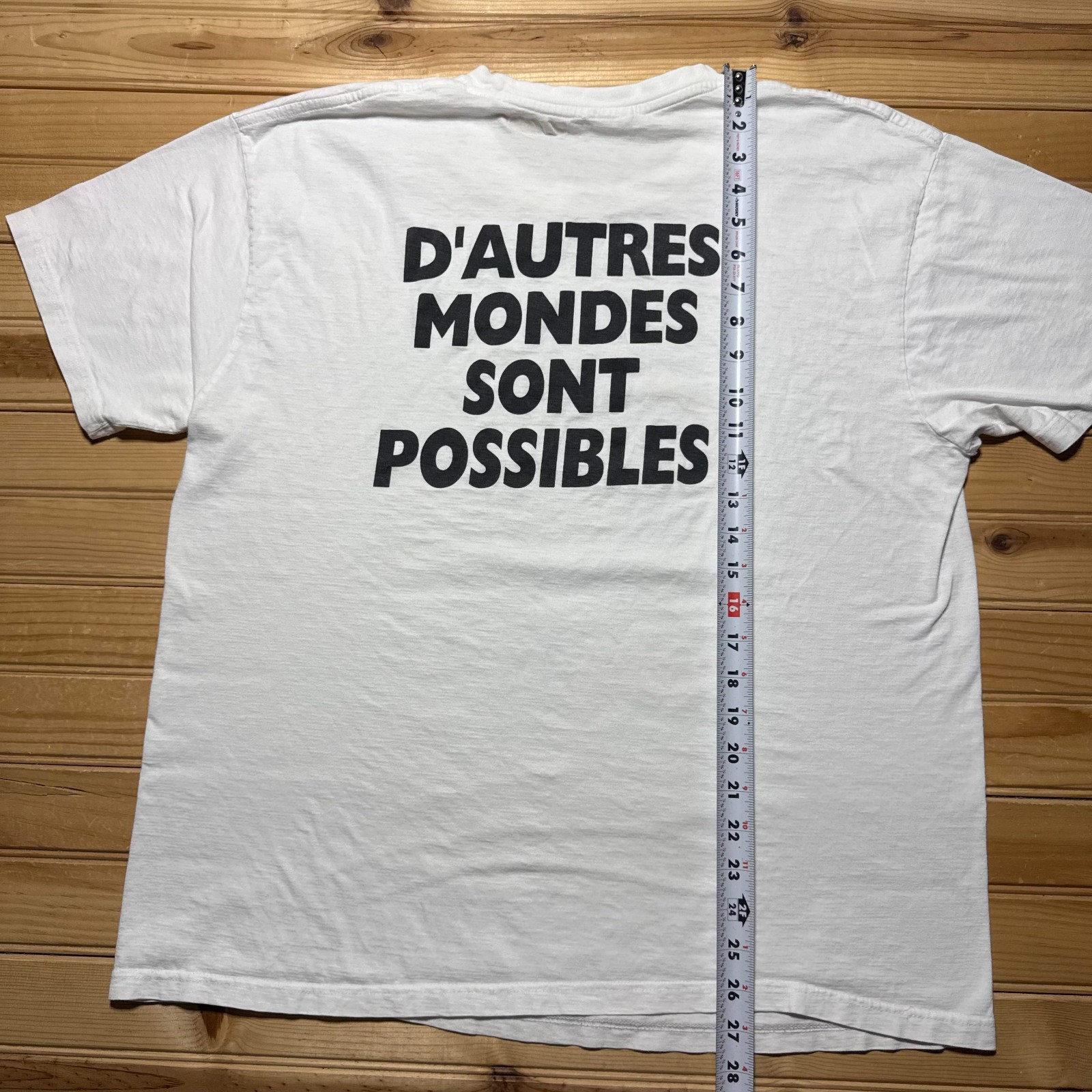 Vintage 2003 Contre Larzac D’Autres Mondes Sont Possibles Protest T-Shirt Large