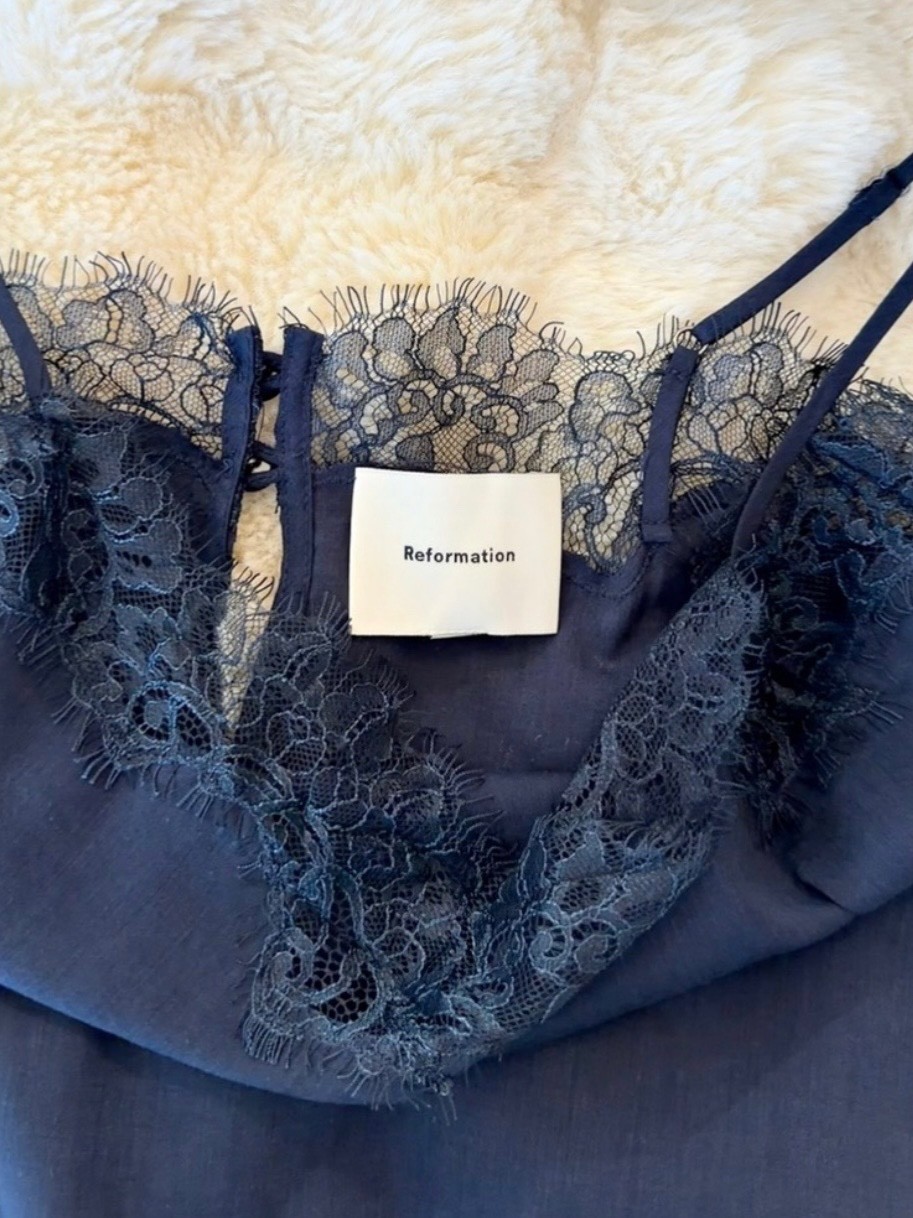 Reformation Elodie Romper In Navy, New Without Tags, Never Worn, No Flaws.