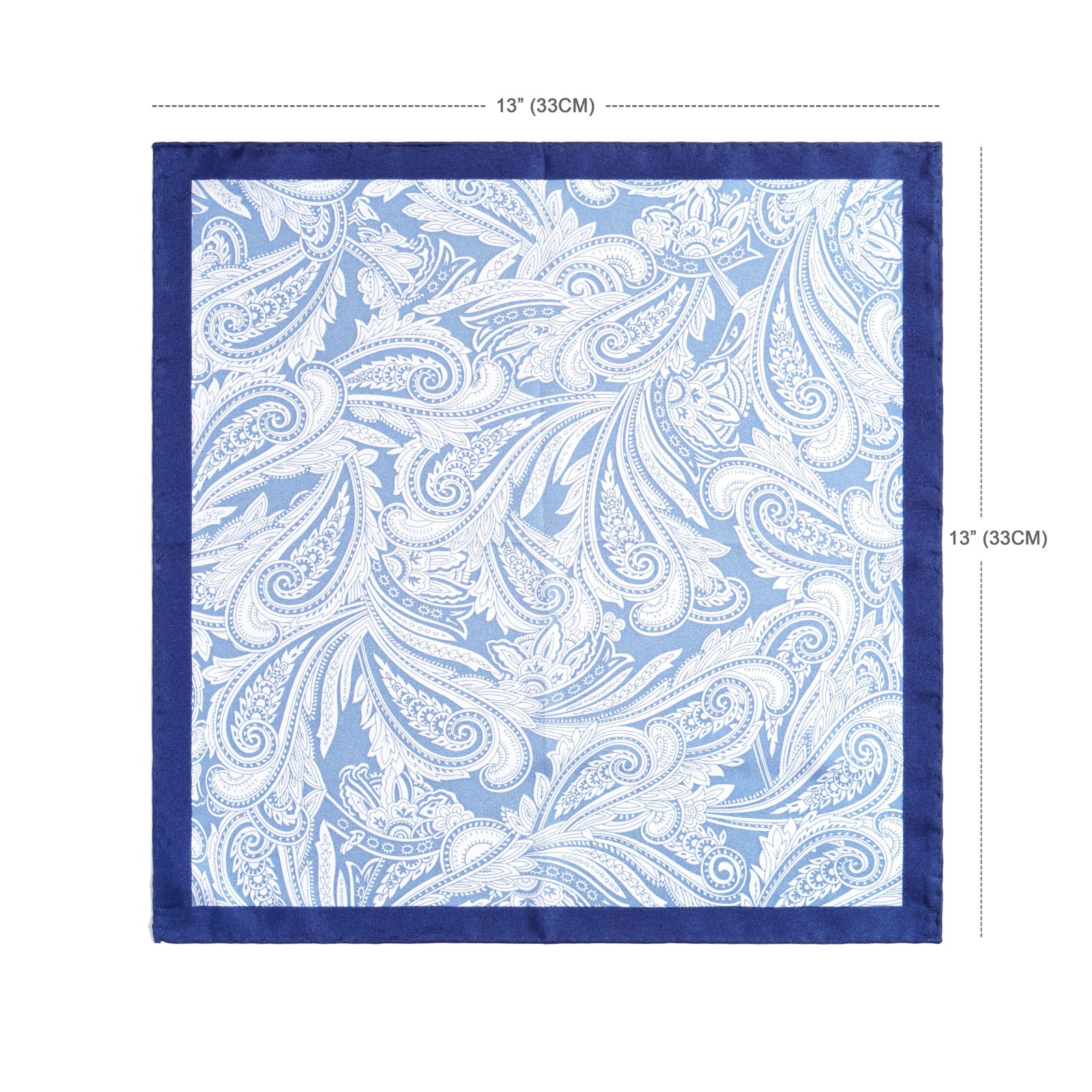 Men’s Silk Handkerchief Paisley Dot Pocket Square Suit Handkerchief 33cm 13in