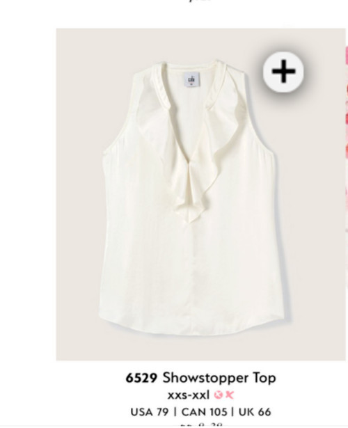 Cabi New NWT Showstopper Top #6529 cream Size XXS – XXL Was $79