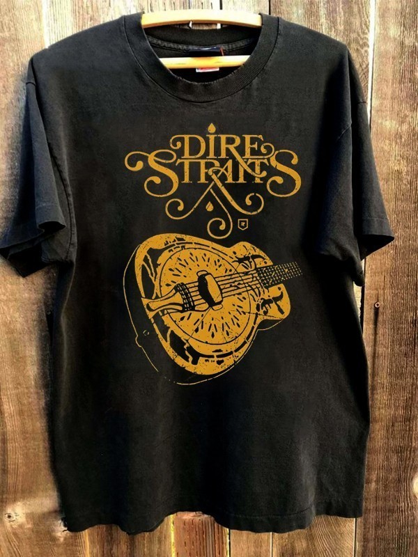 Vintage Dire Straits Band Logo 90s Unisex S-5XL Shirt AS100
