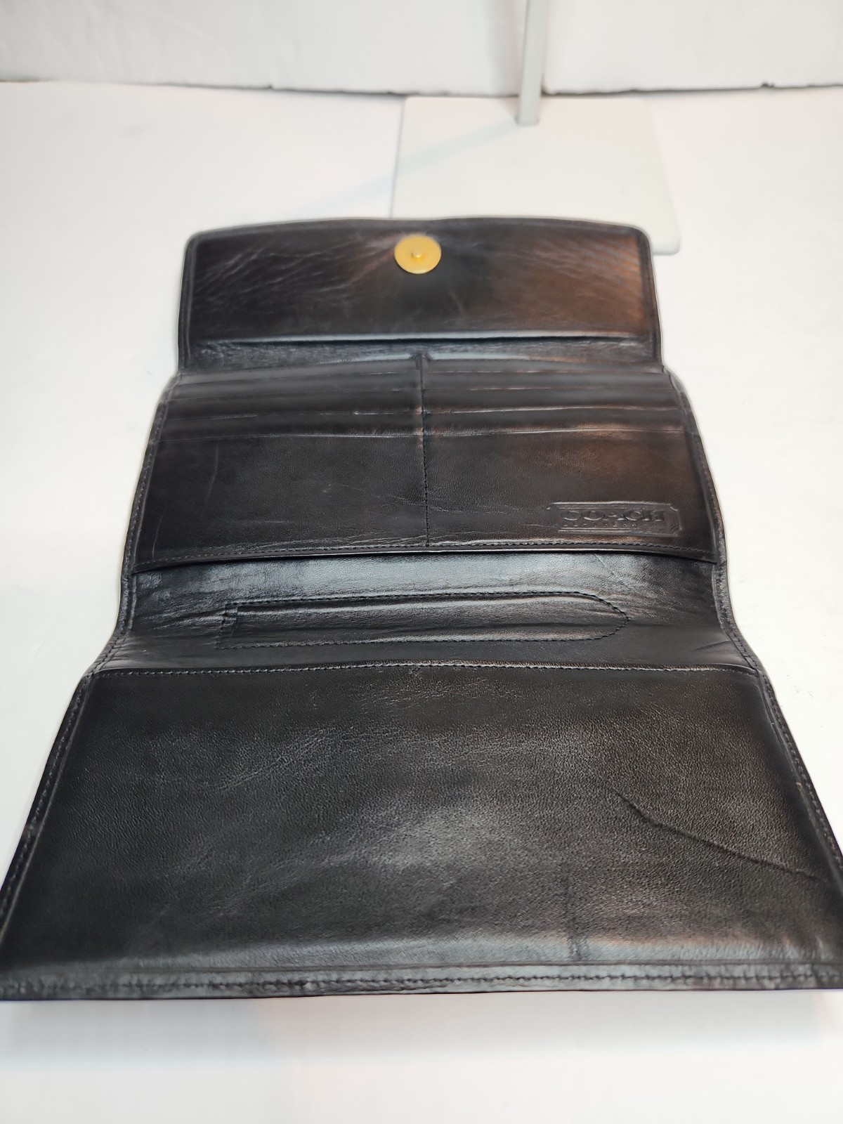 Authentic VTG COACH City Bag & Wallet Blk Lthr Crossbody Shoulder Turn Lock 90’s