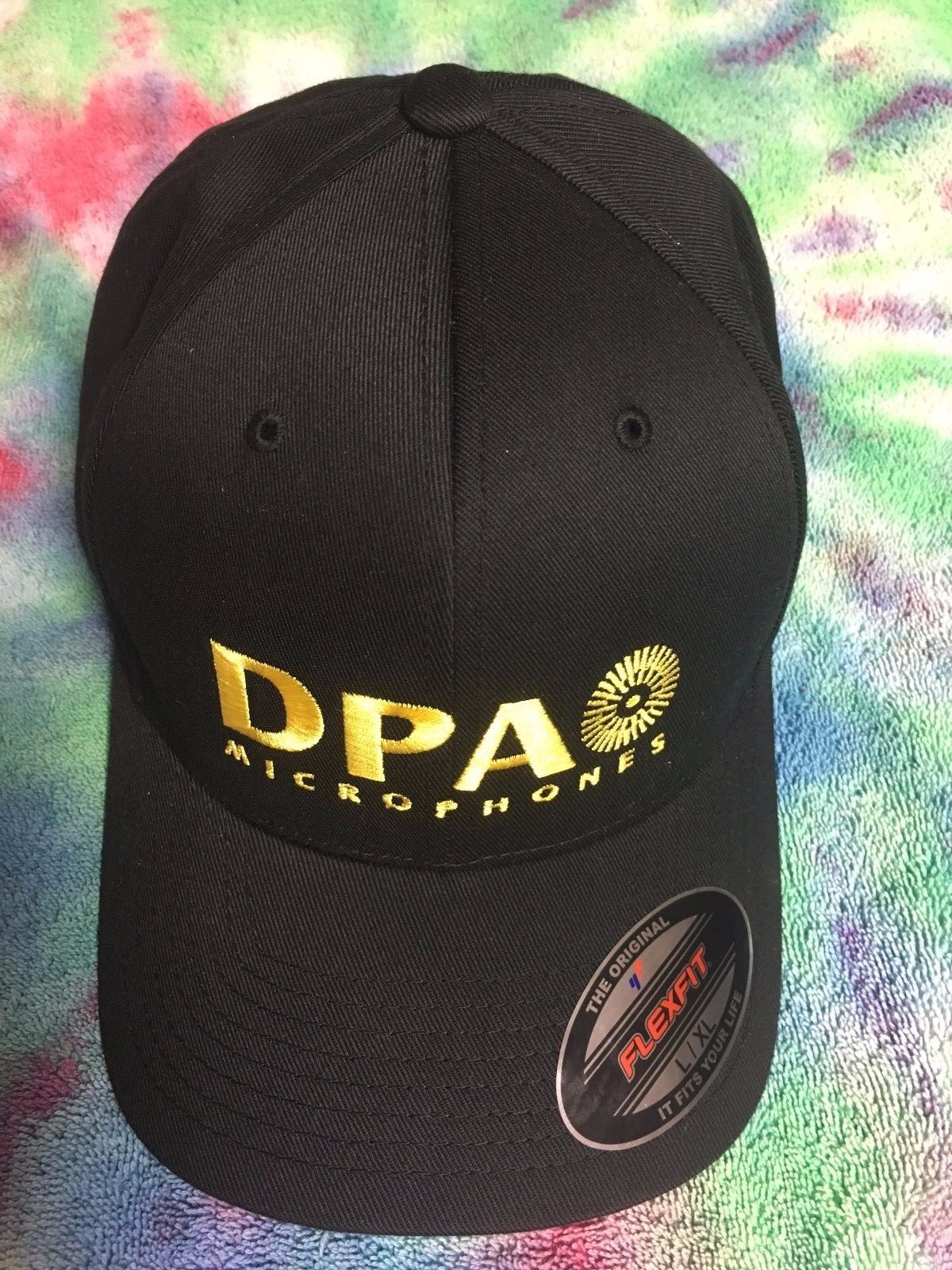 DPA Microphone Logo Embroidered Flexfit Ball Cap Black Navy S/M L/XL XXL