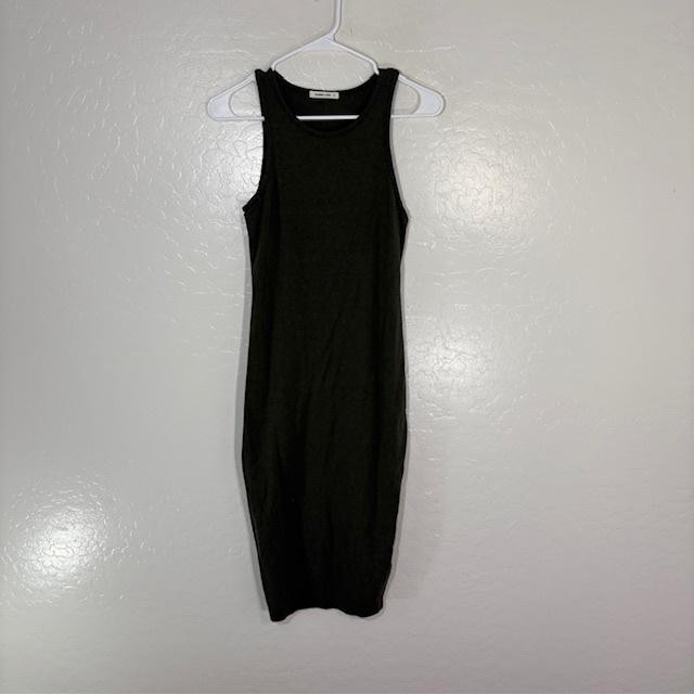 Marine Layer Dress Womens Small Dark Green Tank Bodycon Midi Jersey Micromodal