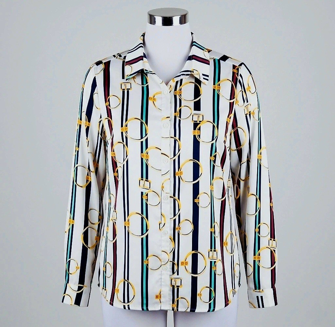 Fashion Nova Nautical Chain Print Button Down