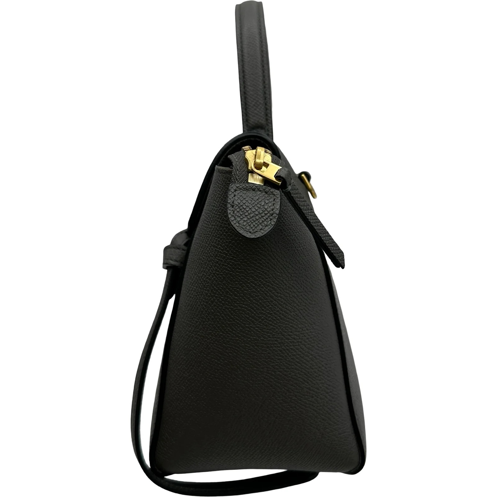 CELINE Belt Bag Nano Gray Leather Shoulder Bag 189003 #OKB9044
