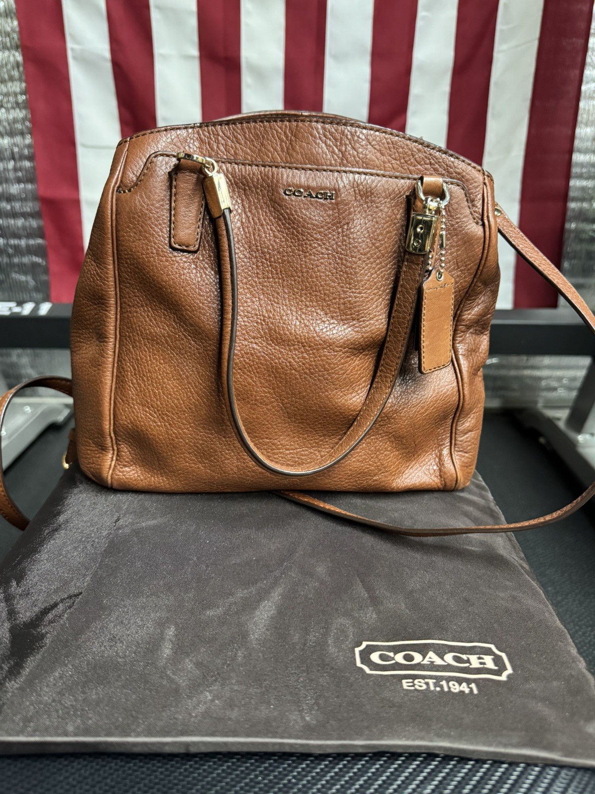 COACH Minetta Crossgrain Leather Satchel Handbag Crossbody Purse