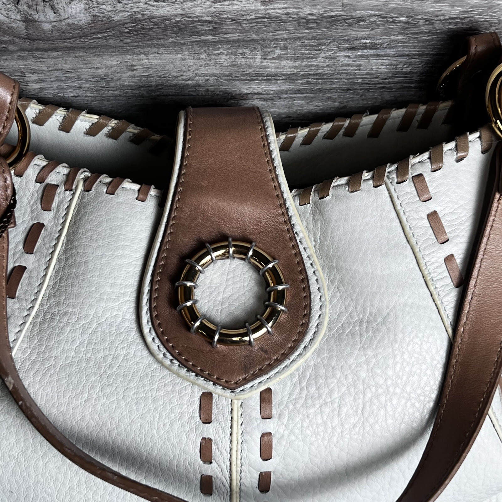 NEW RETRO LAUNDRY ICE 0270 LEATHER BRAIDED SATCHEL PURSE HAND BAG