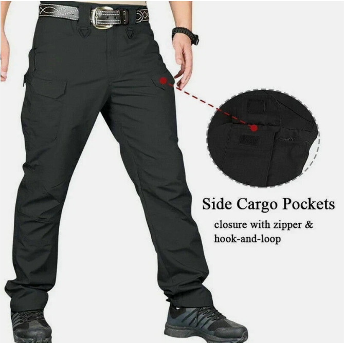 Tactical Mens Cargo Pants Waterproof Work Hiking Combat Outdoor Trousers Pants