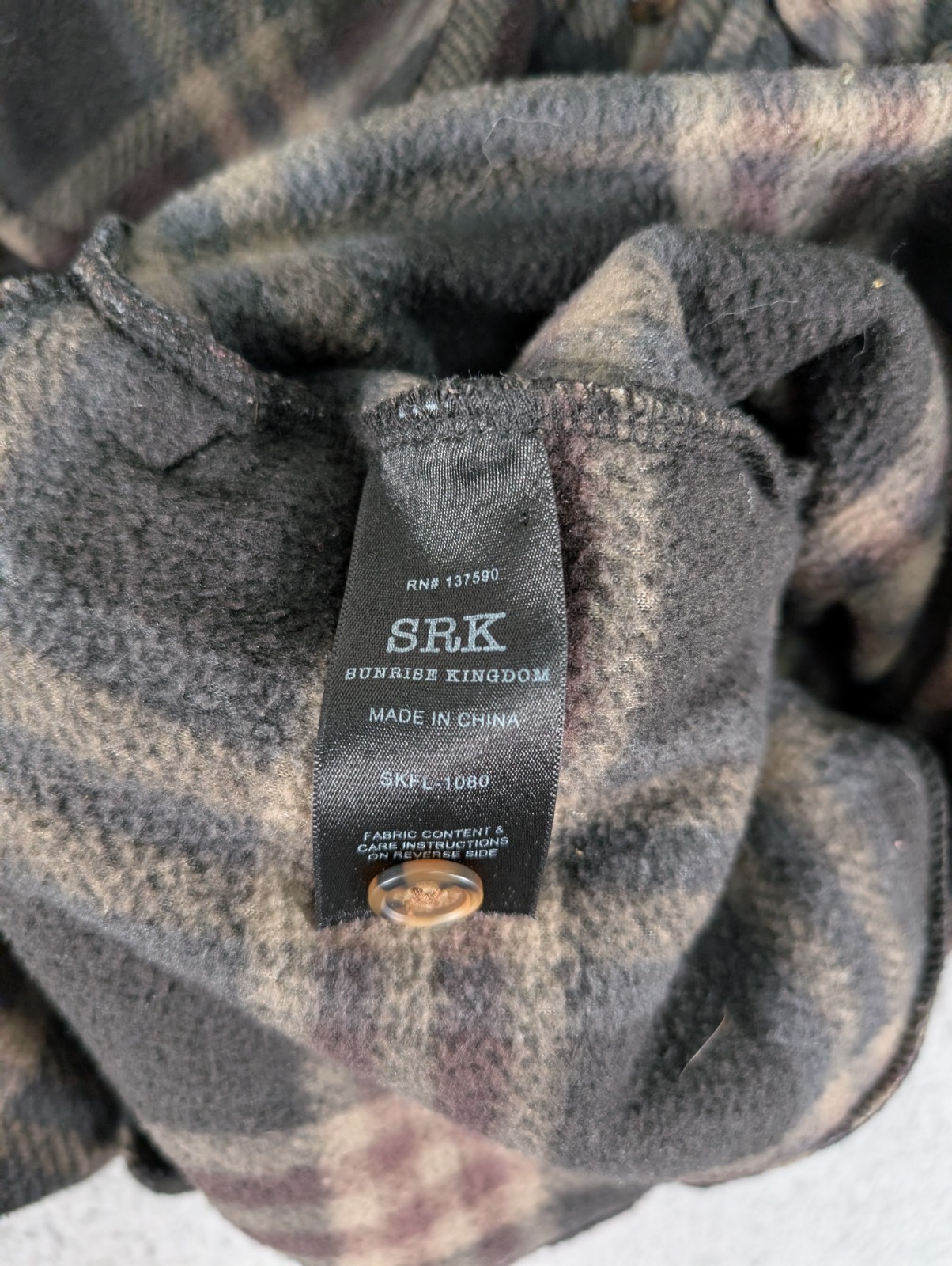 Sunrise Kingdom SRK Flannel Plaid Jacket Mens Size 2XL Brown Button Up Striped