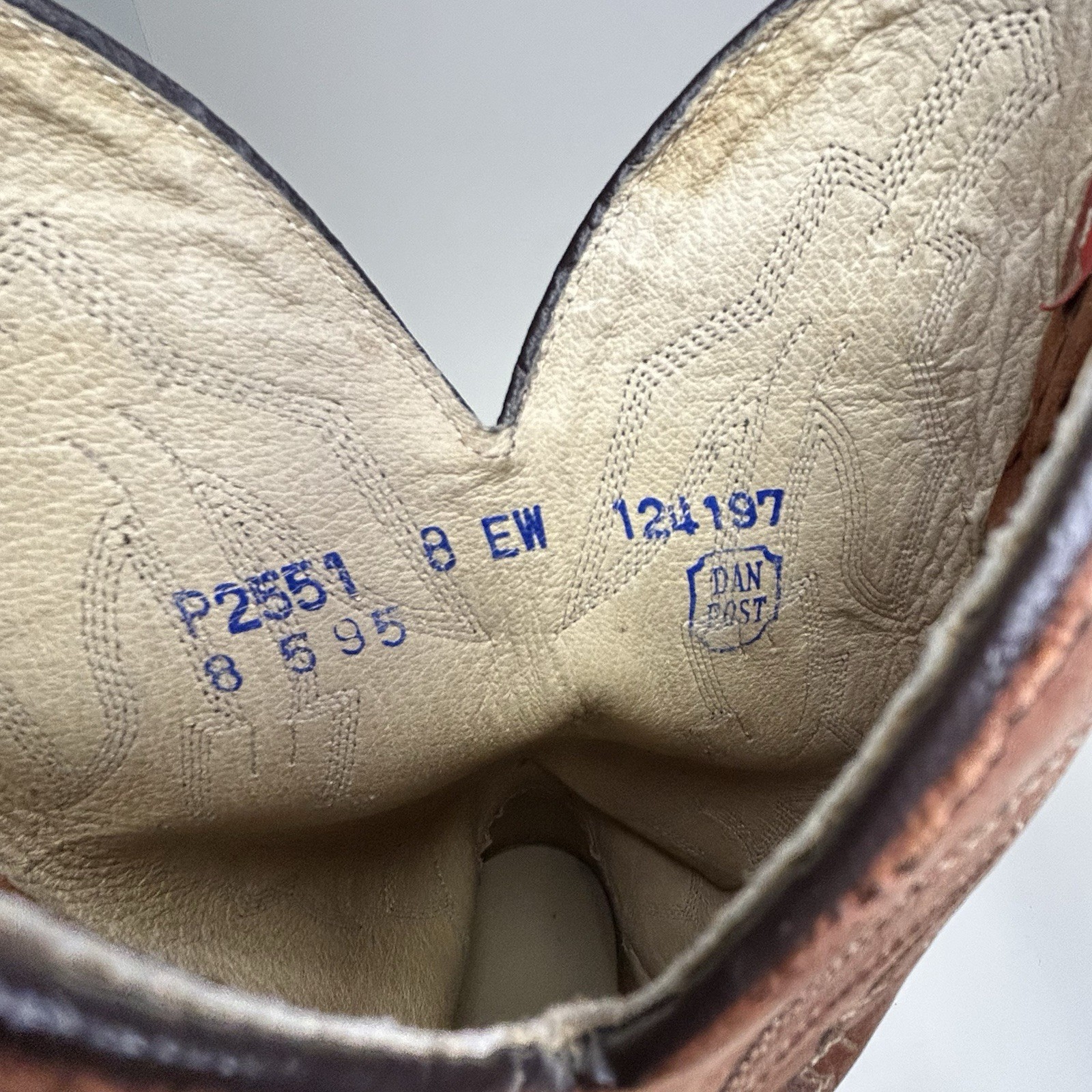 EUC Vintage Dan Post Marlboro Western Leather Cowboy Boots Brown P2551 Size 7 EW