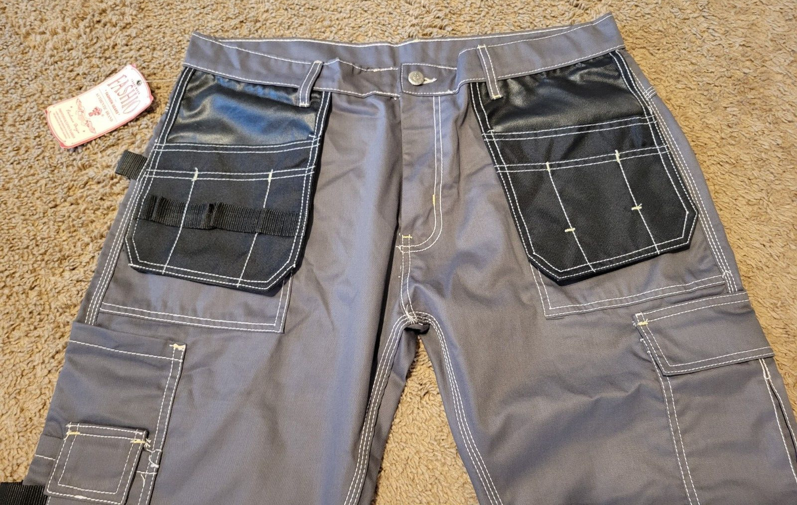 Men’s Construction Pants Utility Carpenter Cordura Knee Reinforced Trousers 38