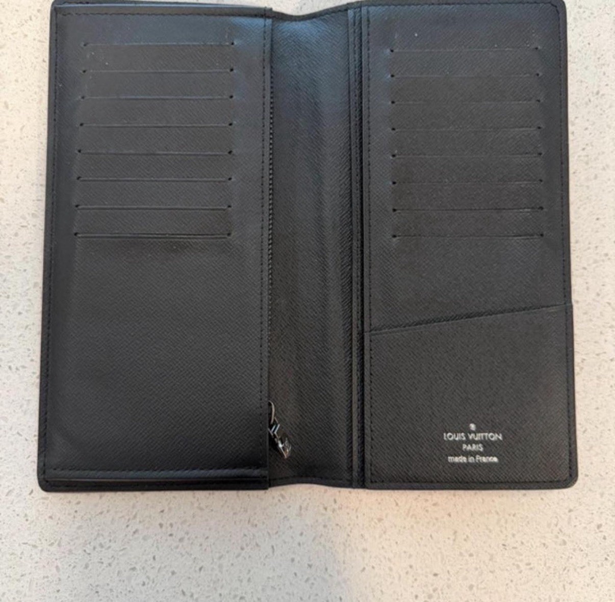Louis Vuitton Monogram Black Long Wallet w/ Zip Coin Pocket DM FIRST
