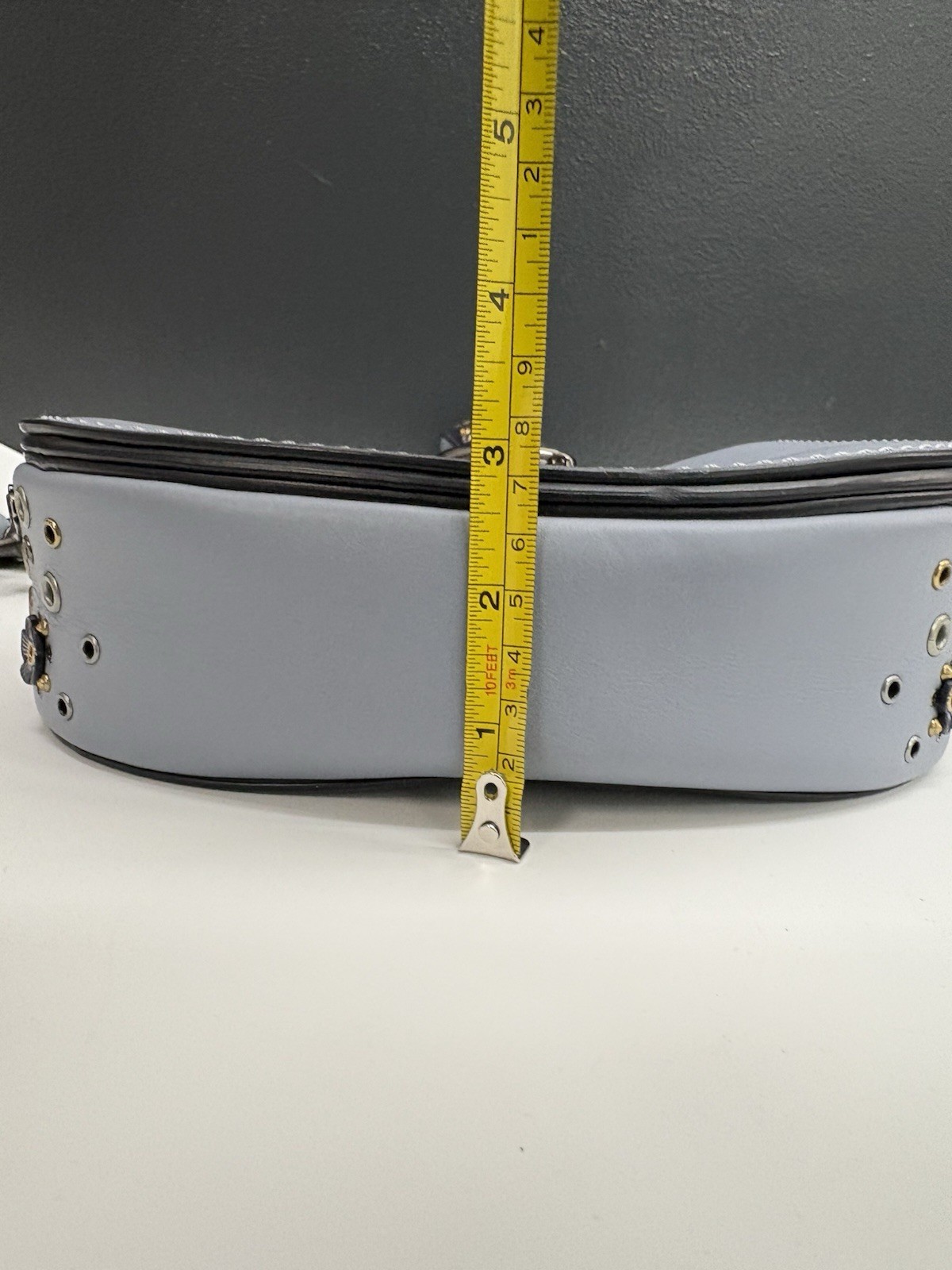 Coach 1941 Scattered Rivet Saddle Bag Leather Crossbody Mist Blue 69480 W/Dust