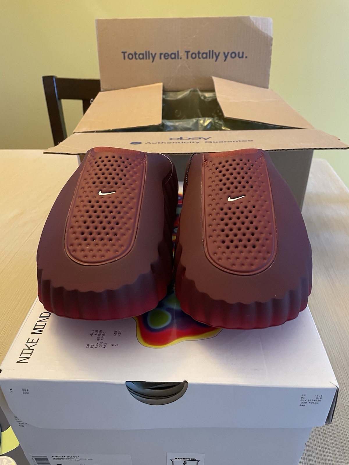 Nike Mind 001 Men’s Slides Team University Red US 9 HQ4307-601 DAMAGED Box