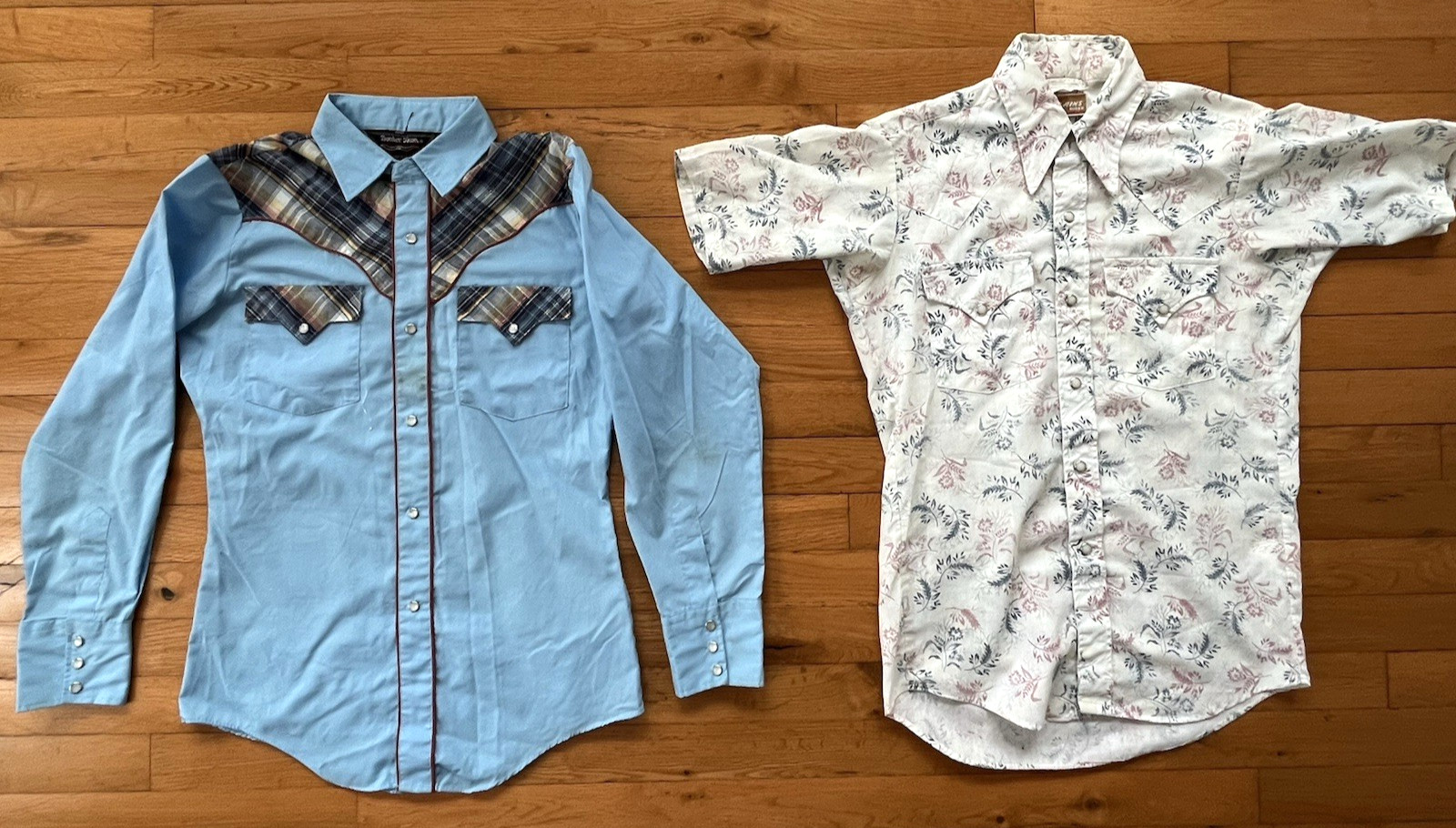 2 Vintage 1980’s Boy Boy’s Western Shirts Pearl Snap Pointed Yoke FLASHBACK