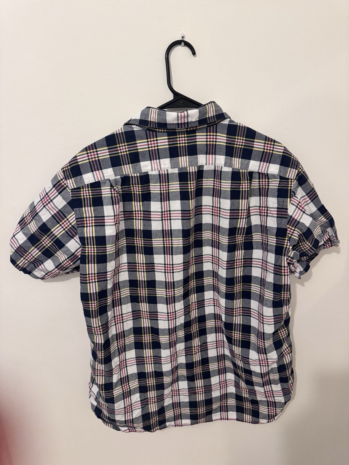 Cremieux Classics Indian Madras Men’s Cotton Button-Down Shirt Short Sleeve L
