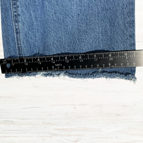 Vervet Womens Frayed Hem Cropped Blue Jeans Size 25 Wide Leg Stretch Denim