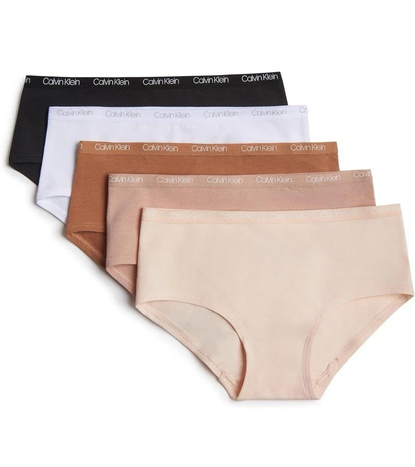 Calvin Klein girls Cotton Hipster Underwear 5-pack Size S (6/6X) Natural Colors