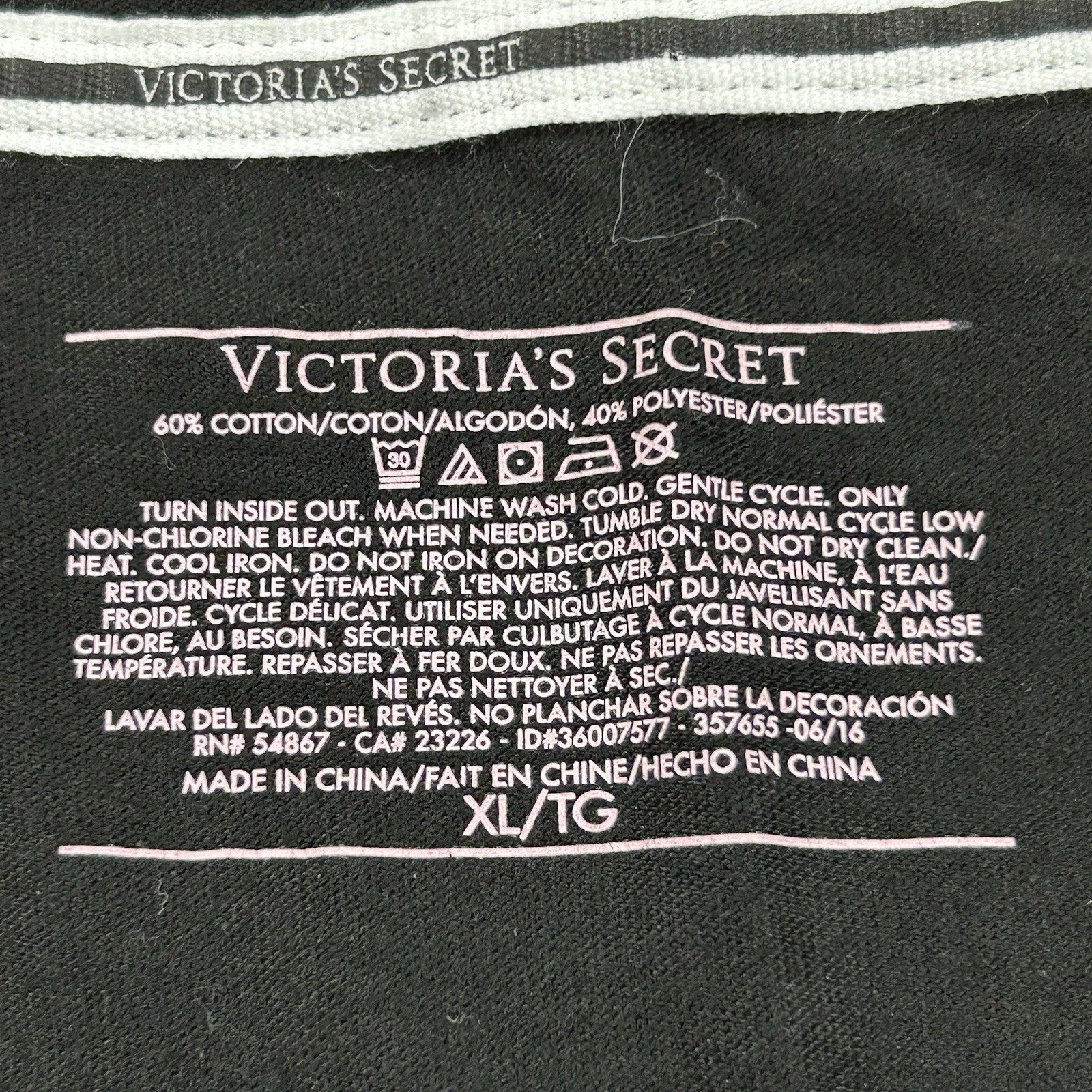 Victoria’s Secret Womens XL Black Short Sleeve Sleep Shirt Brunch Shirt Colorful