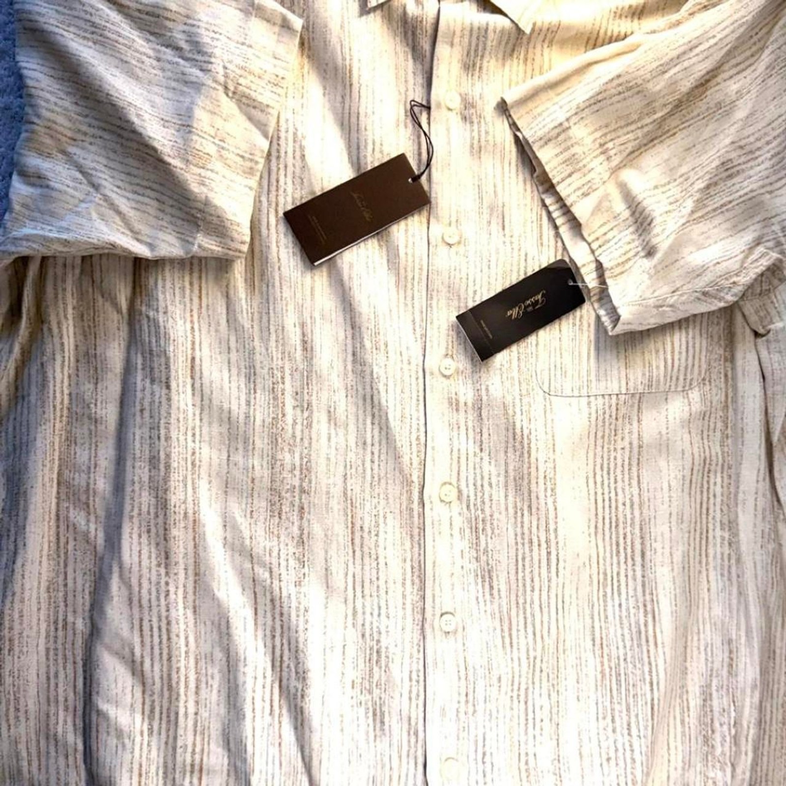 Tasso-elba Men’s Cream and White Shirt