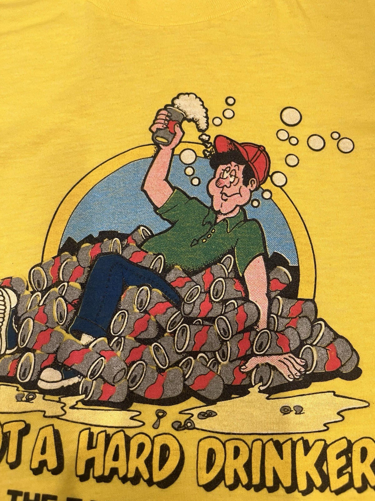 Vintage 80s “I’m Not A Hard Drinker”Cartoon “18 x 26.5” Beer. UniPrint Co 82.