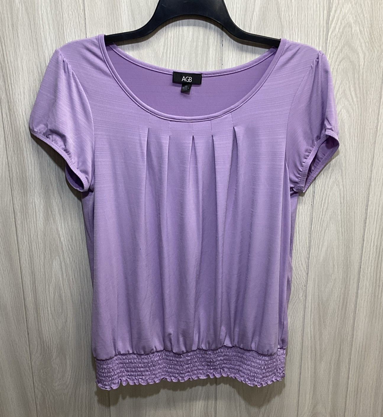 AGB Women’s (Size XL) Short Sleeve Round Neck Banded Hem Shirt Stretch