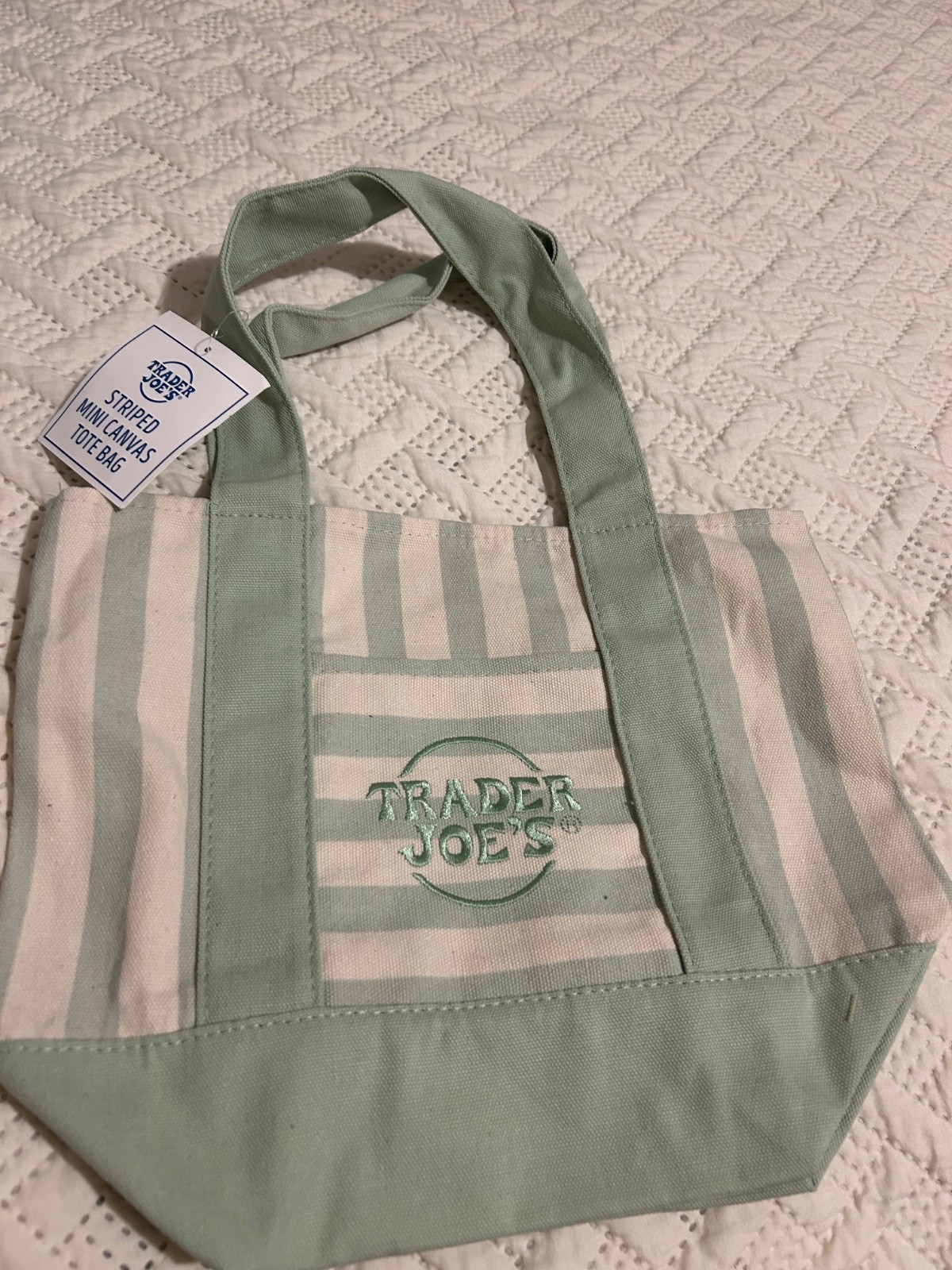trader joes tote bag green