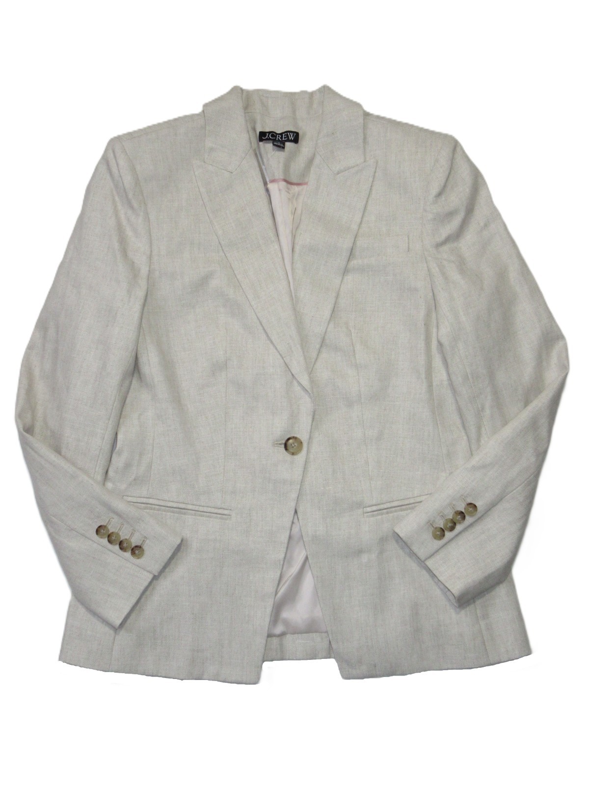 NWT J.Crew Alexandra Blazer in Flax Ivory Stretch Linen Blend Jacket 6