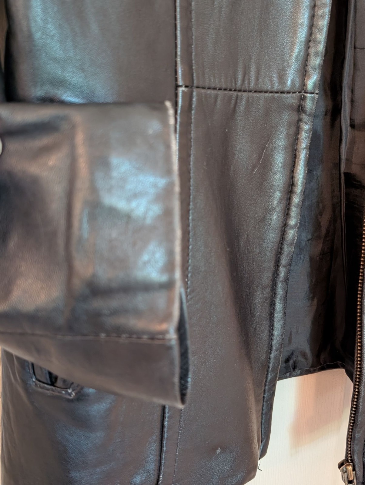Vintage Casual Corner Women’s Genuine Leather Jacket Soft Black Sz Med YKK Zip