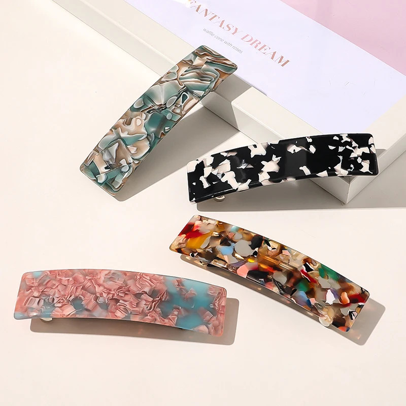 Leopard Marble Geometric Hair Clips Barrettes Women Hairpins Accessories