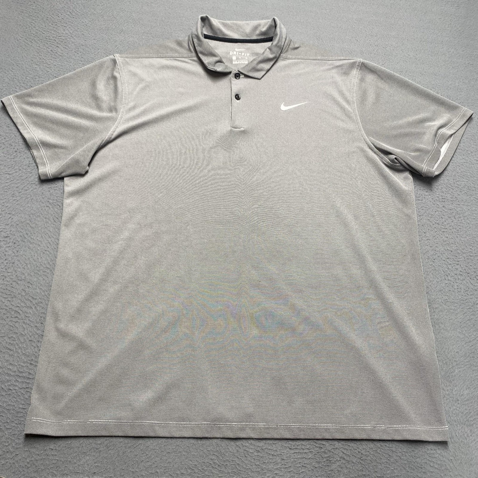 Nike Golf Polo Shirt Mens XL Gray Dri-FIT Performance Short Sleeve AQ8601-010