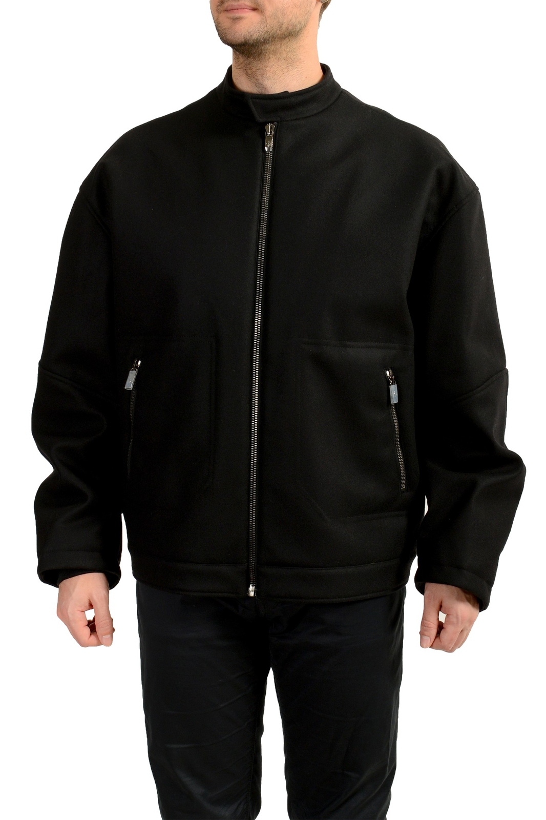 Scuderia Ferrari Men’s Black Wool Cashmere Blouson Jacket US S IT 48