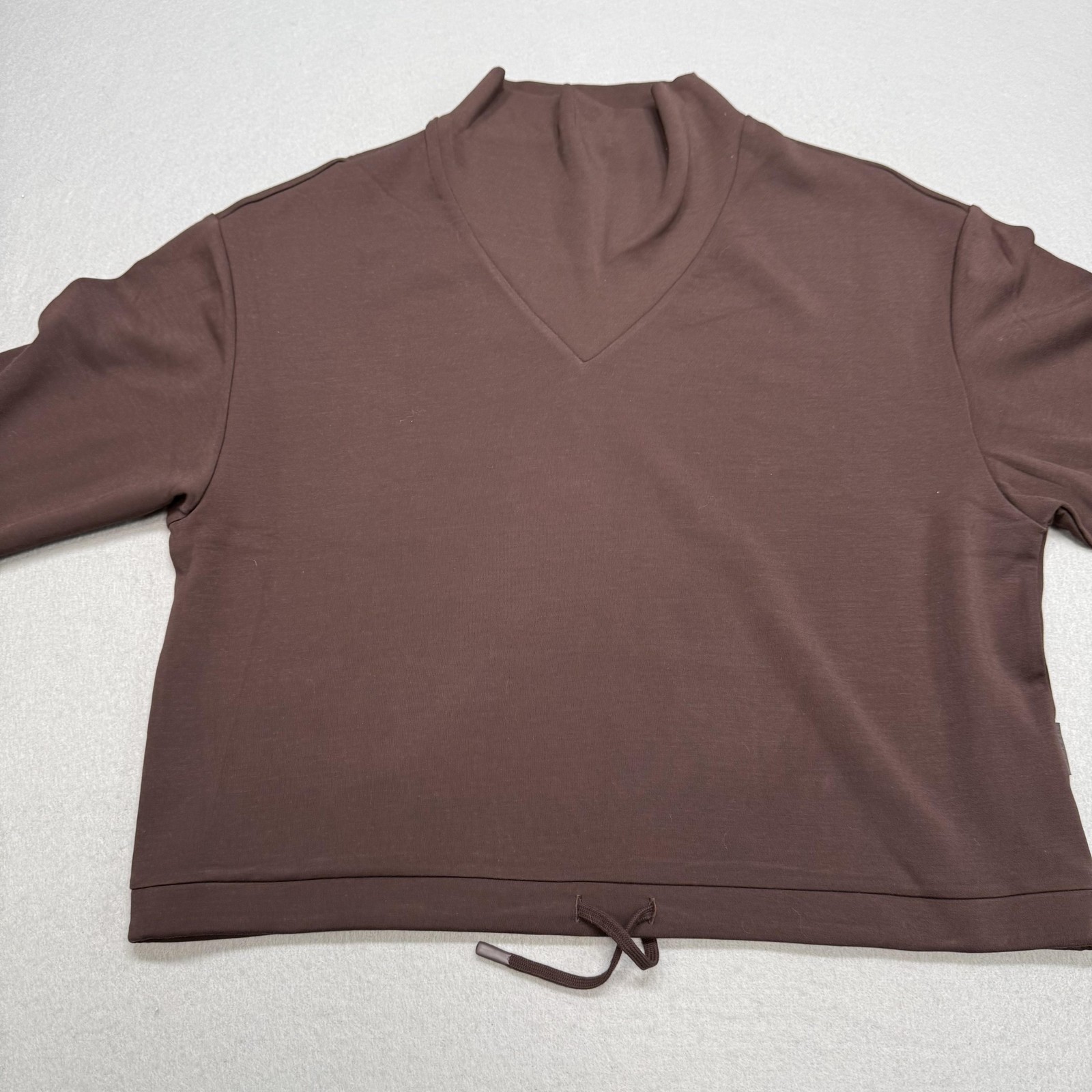 Varley Sweatshirt Womens XL Brown DoubleSoft Betsy Mock Neck Pullover VAR00797