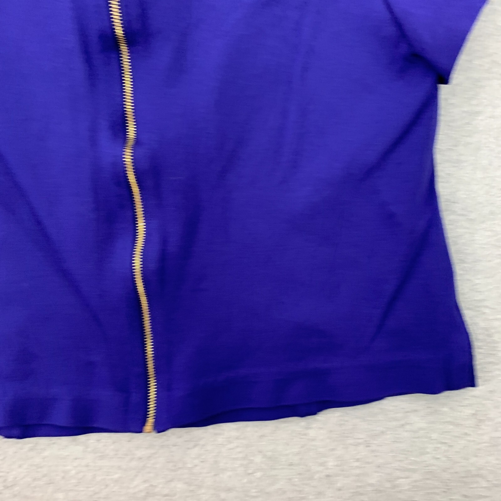 Trina Turk Top Womens Size 12 Blue Stretch Crop Zipper Closure