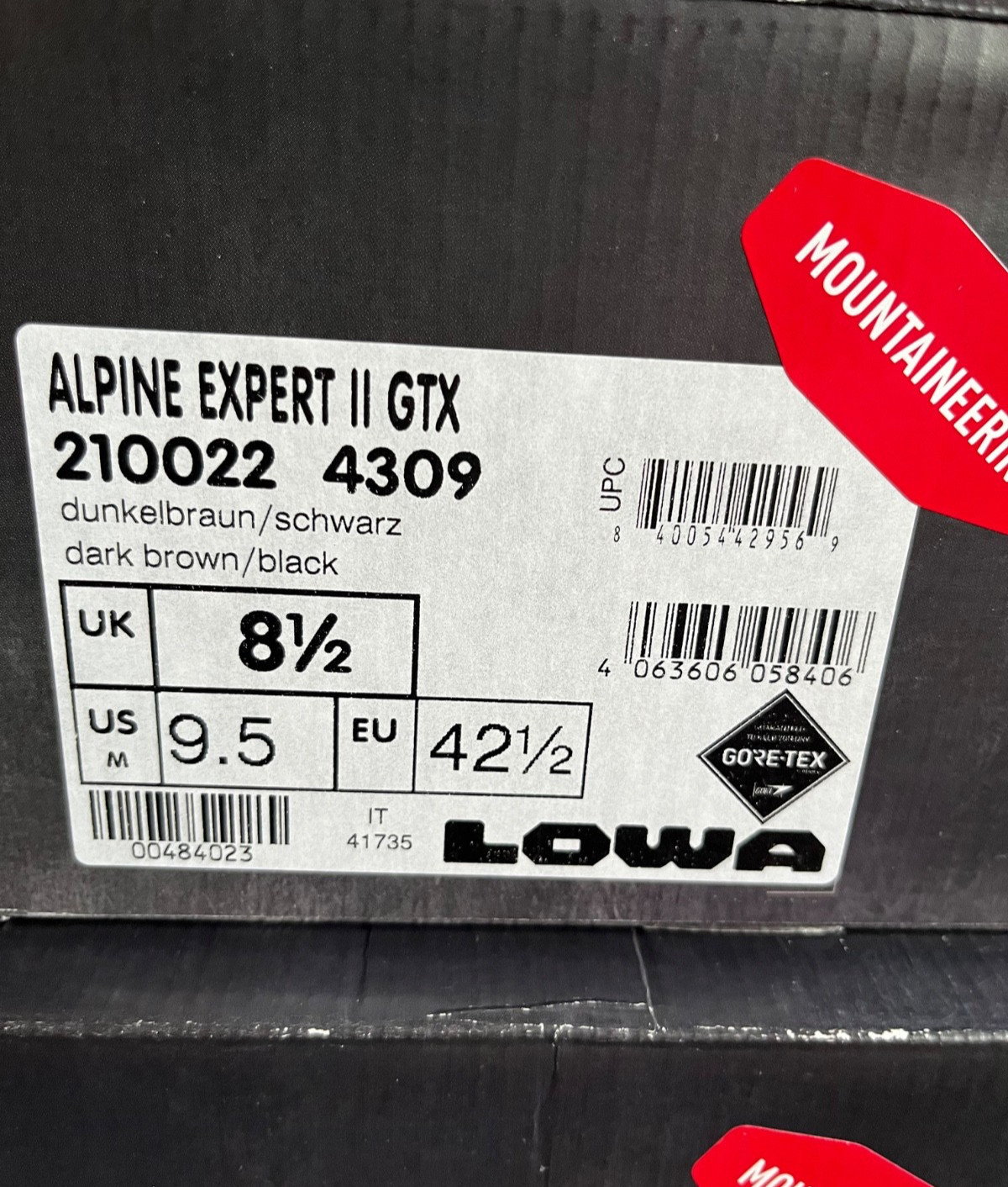 LOWA Alpine Expert II GTX GoreTex Boot Hiking Trekking Mountaineering Made ITALY