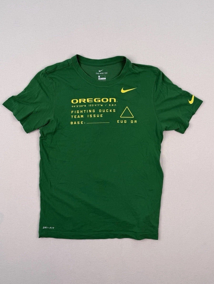 Nike Oregon Ducks Team Issue Dri-FIT Green T Shirt Small NCAA Football Tee