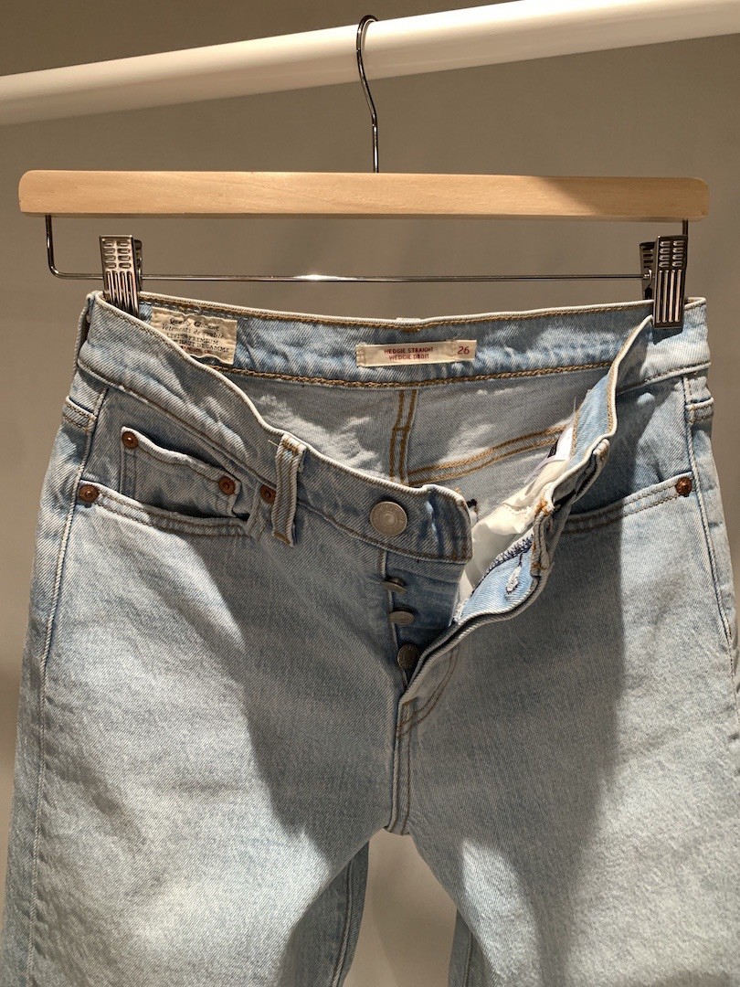 Levi’s Premium Wedgie Straight Dibs Pale Blue Jeans W26 L26 34964-0038 Stretch