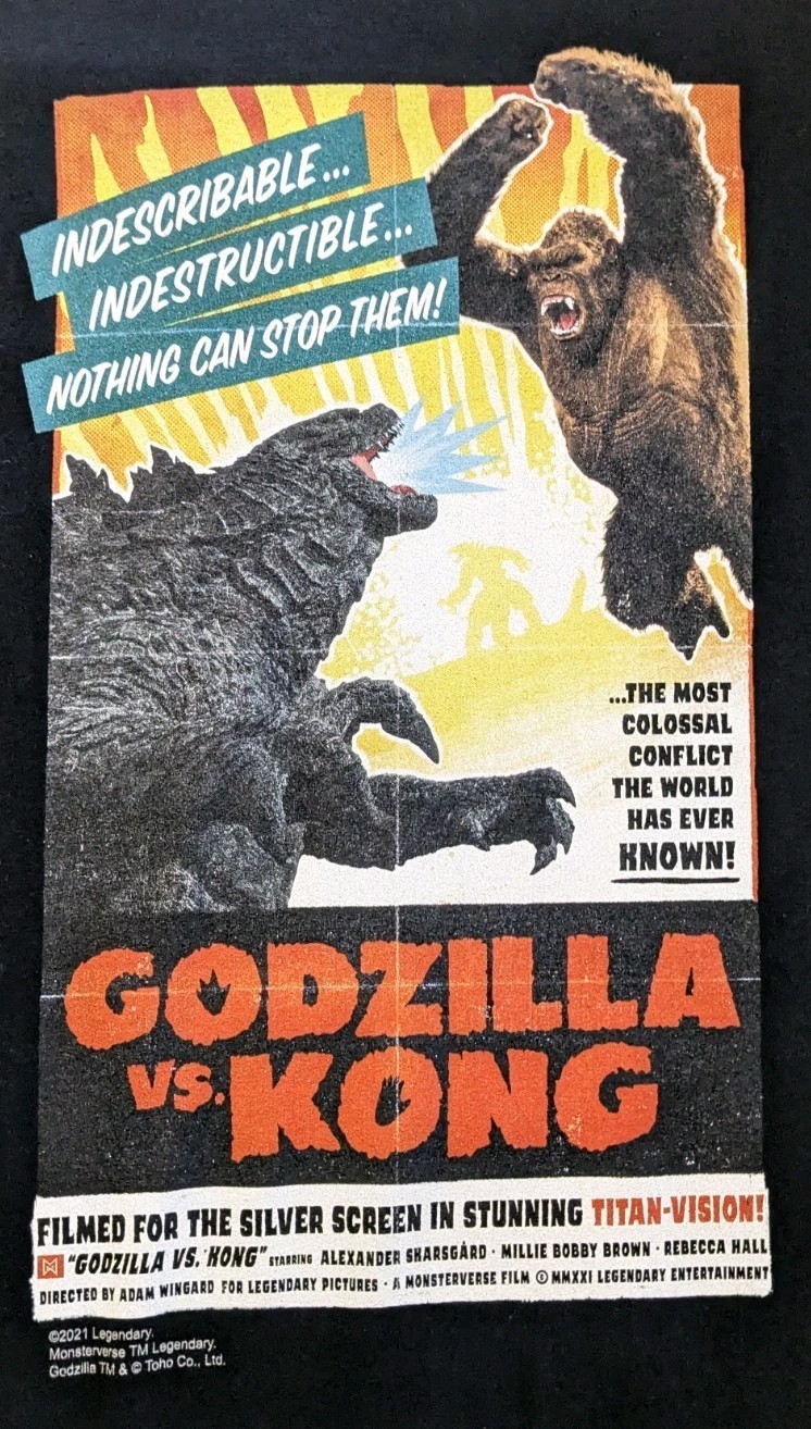 Godzilla Vs King Kong Retro Poster 2XL T- Shirt