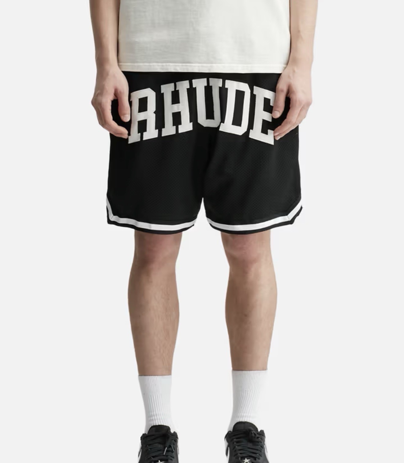 Rhude Collegiate Basketball Shorts ‘Black/White Size XXL String Not Available
