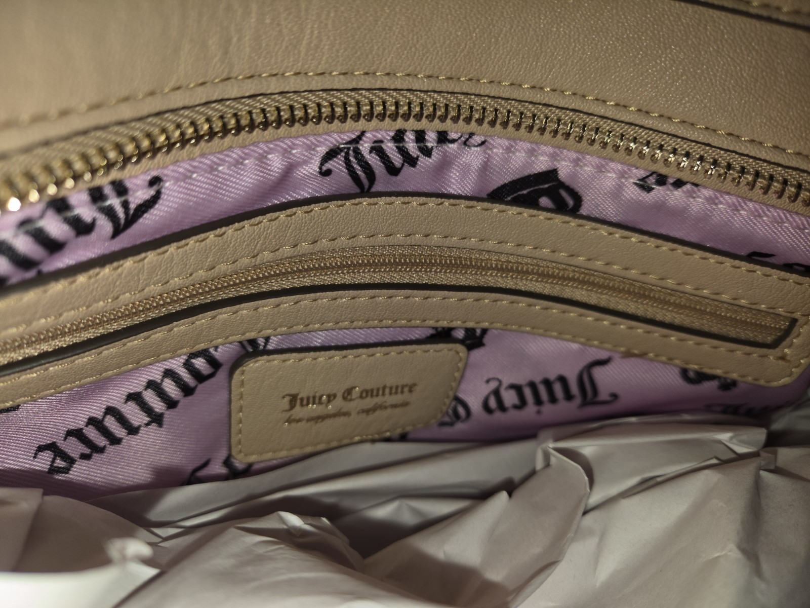 Juicy Couture 💫 Juicy Royal Crest Satchel – Buff Beige NWT