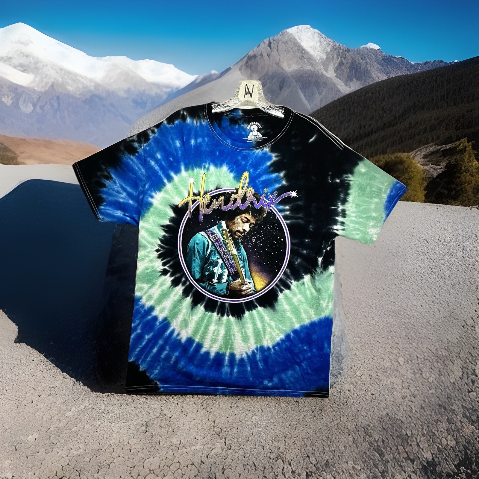 Jimi Hendrix T Shirt Mens Oversized Small Colorful Tie Dye 60s Festival Hippie