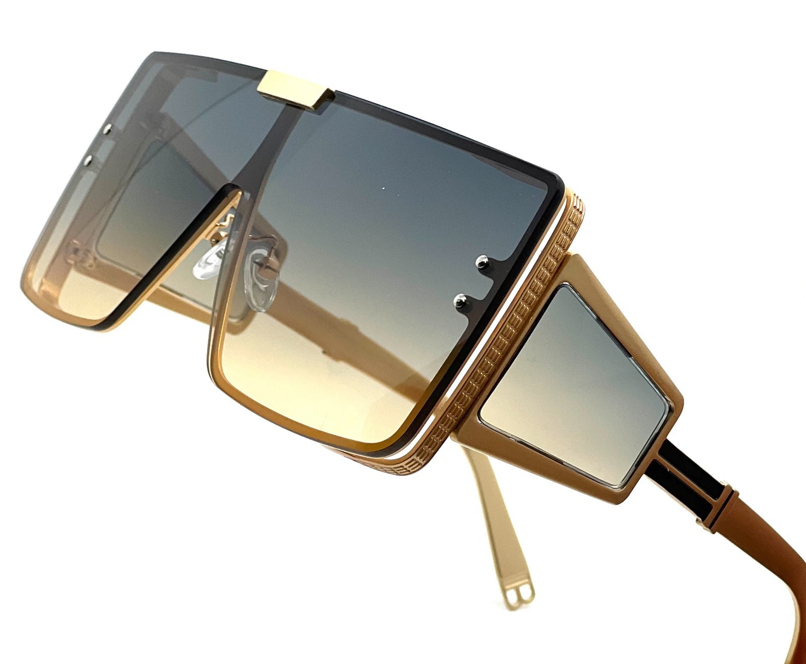 Sunglasses Dark Black Lens Men Hip Hop Cholo Square Gangster Stylish Outdoor New