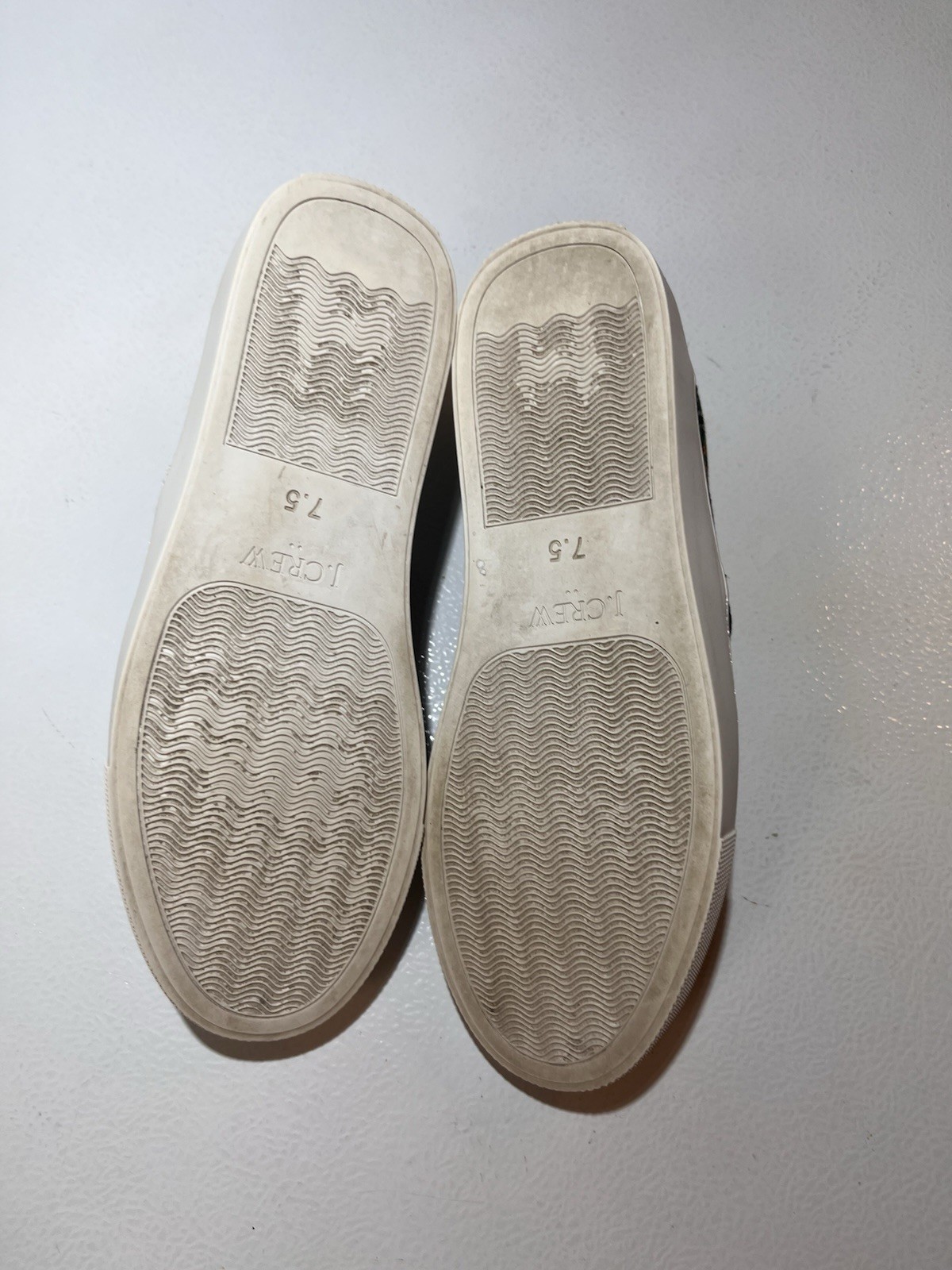 J.CREW Men’s Multicolor Plaid Canvas Slip-On Sneakers Rubber Sole US 7.5 M