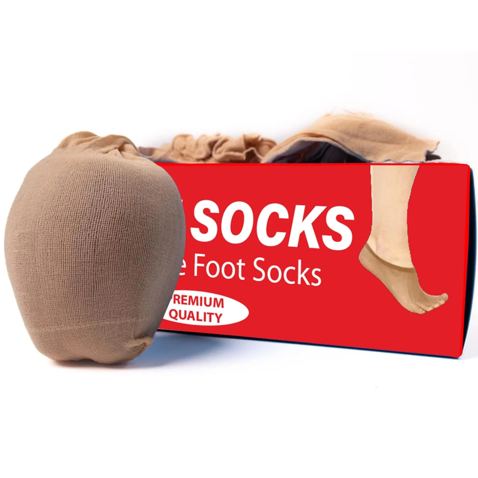 Disposable Nylon Socks for Women, 72 Pairs Tan Footies