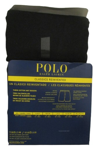 3 RALPH LAUREN POLO WHITE BLACK OR GRAY COTTON KNIT BOXER SHORTS SIZES: S M L XL