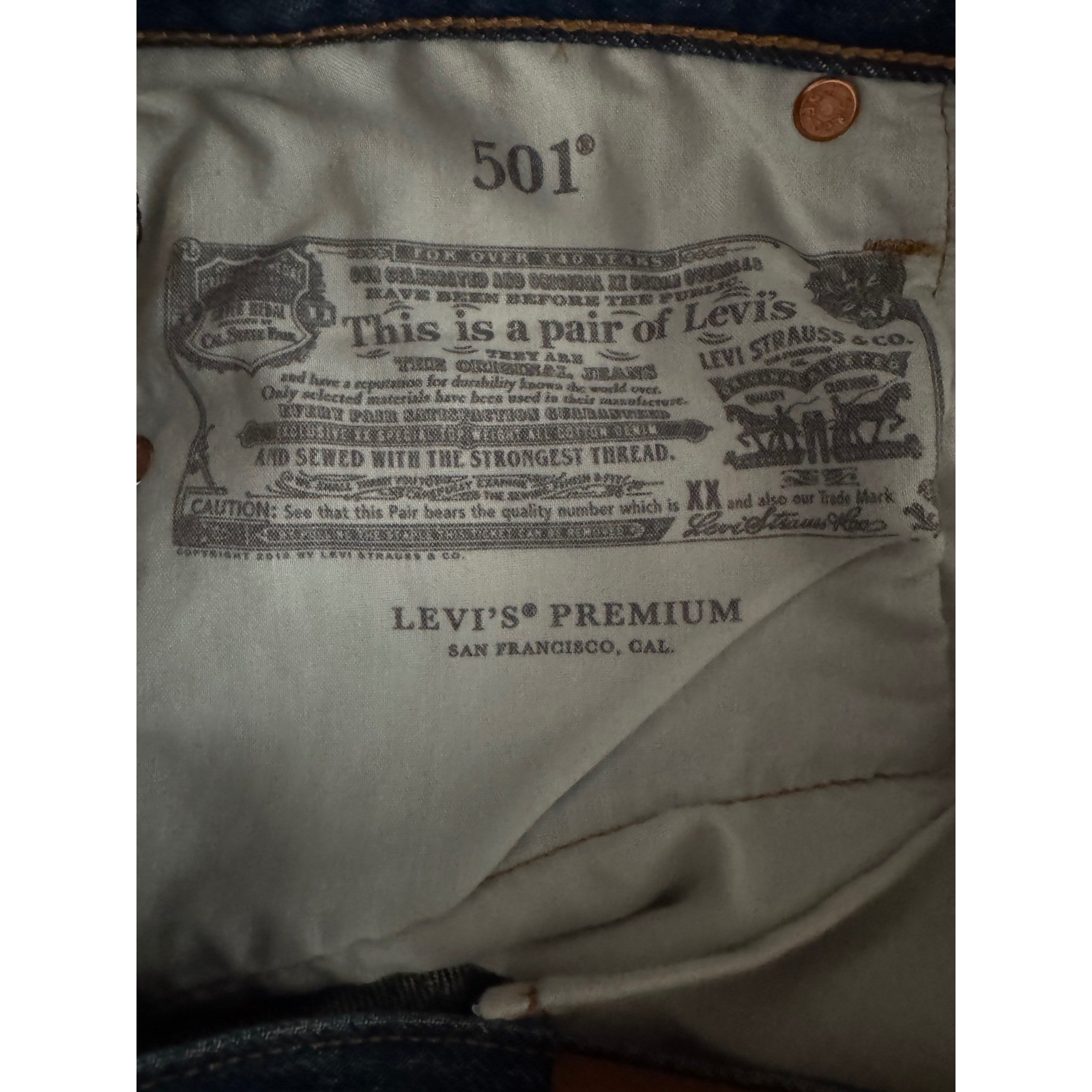 Levis 501 Original Fit Distressed Straight Leg Jeans Blue 32×28 36200-0030